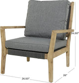 Deco 79 Wood Outdoor Chair with Cushions, 27" x 26" x 35", Dark Gray - Photo 3