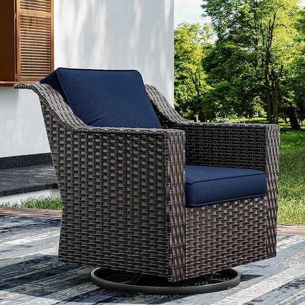 Joyside Outdoor Swivel Chair, Patio Swivel Chairs with Wide Armrest and Thick Cushions, Upgraded Large Size for Backyard - Photo 1