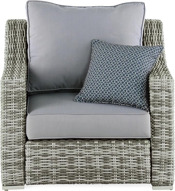 Elle Decor Vallauris Patio Outdoor Furniture Collection, Premium All Weather Wicker, Arm Chair, Gray - Photo 4