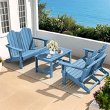 SERWALL Outdoor Folding Adirondack Bench, HDPE All-Weather Adirondack Loveseat, 660 lbs Capacity - Photo 8