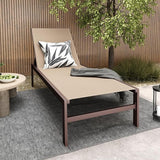 HAPPYGRILL Aluminum Chaise Lounge Chair, Heavy-Duty Patio Recliner W/ 6-Level Backrest & Breathable Fabric - Photo 2