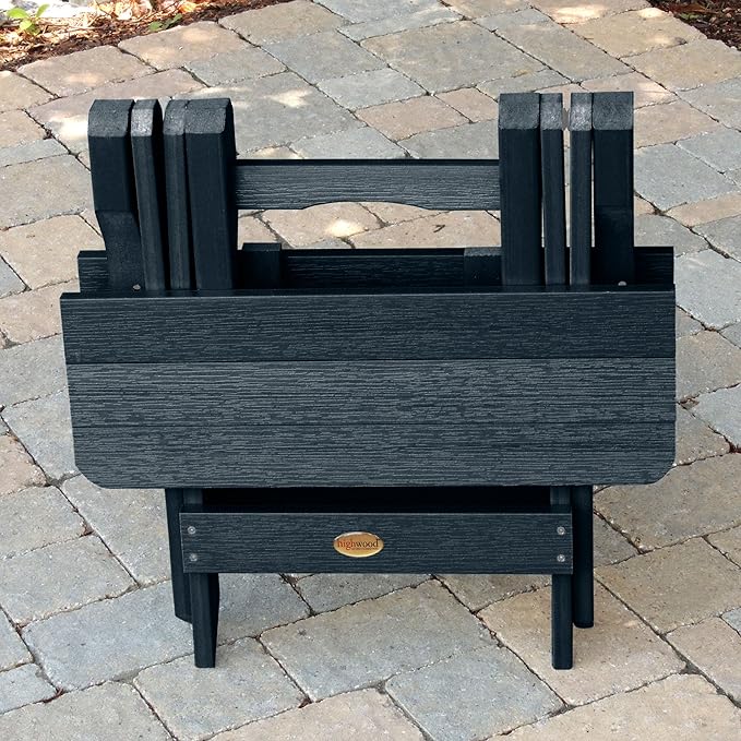 highwood Classic Westport Adirondack Chairs with Side Table, Federal Blue