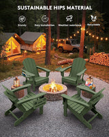 SERWALL Folding Adirondack Chair, Paito Adirondack Chairs with 4-in-1 Multi-Functional Cup Holder, Outdoor Chairs - Photo 10