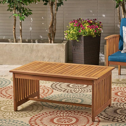 Christopher Knight Home Grace Outdoor Acacia Wood Coffee Table, Brown Patina Finish