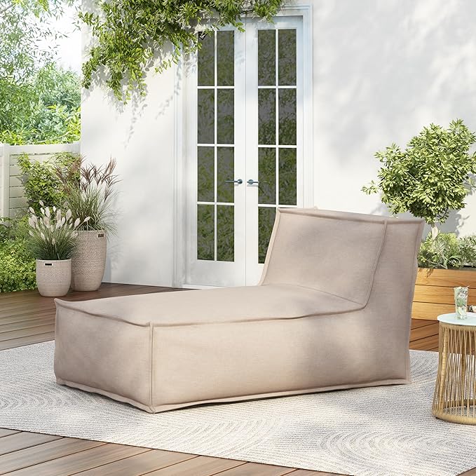 Christopher Knight Home Natty Outdoor Bean Bag Chair, Fabric Bean Bag Chair for Adults and Kids - Photo 1
