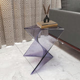 LeisureMod 15.75" Clear Stackable Plastic Side Table - Weather-Resistant Triangular Accent Table for Living Room, Patio - Photo 4