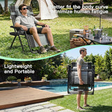 Amopatio Zero Gravity Reclining Patio Chair, XXL Foldable Lounge Chair with Removable Cup Holder/Headrest/Footrest - Photo 7