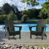 Domi Folding Adirondack Chairs Set of 2, HDPE Adirondack Chair with Cup Holder - Photo 2