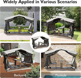 Domi 4-Seat Outdoor Glider Bench with Canopy - Photo 2