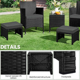 Yaheetech Wicker Ottomans, Set of 2 Footrest with Removable Cushion - Photo 5
