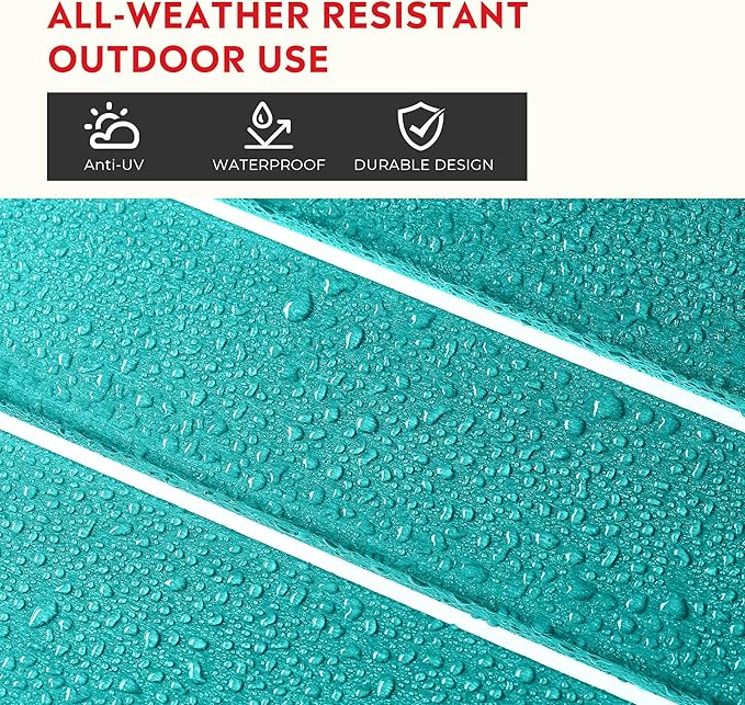 Costaelm Outdoor Fire Pit Chair, Patio hdpe Balcony Pool Adirondack Chair, Modern Front Porch Backyard Chair, Garden Resin Lounge Chair for Outside, Turquoise