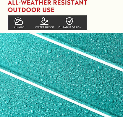 Costaelm Outdoor Fire Pit Chair, Patio hdpe Balcony Pool Adirondack Chair, Modern Front Porch Backyard Chair, Garden Resin Lounge Chair for Outside, Turquoise