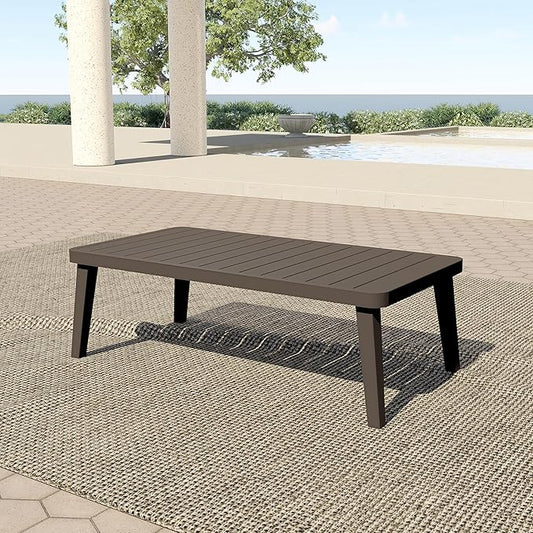 New Classic Furniture Genova Aluminum Patio Coffee Table, Brown