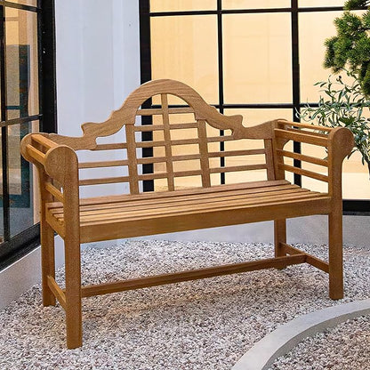 Cambridge Casual Lutyens 4-Foot Teak Wood Outdoor Garden Bench for Patio Furniture, Weather-Resistant, Elegant Seating for Porch, Deck, Lawn, Backyard, and Outdoor Spaces