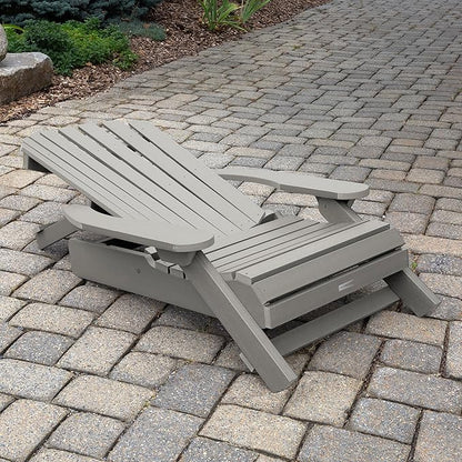 Highwood Hamilton Folding and Reclining King Size Adirondack Chair, Harbor Gray