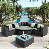 Quarte 7 Piece Outdoor Patio Furniture Sofa Sets - Photo 2