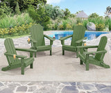 SERWALL Adirondack Chair with Cup Holders - Composite Adirondack Chairs Set of 6 HDPE Outdoor Chairs All Weather Use - Photo 2