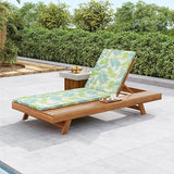 2-Piece Patio Lounge Chair Set with Side Space, Outdoor Chaise Lounge Adjustable & Breathable Acacia Wood Frame - Photo 1