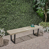 Solid Wood and Metal Outdoor Bench Heavy-Duty Design for Patio Garden or Porch Comfortable and Easy to Maintain - Photo 6