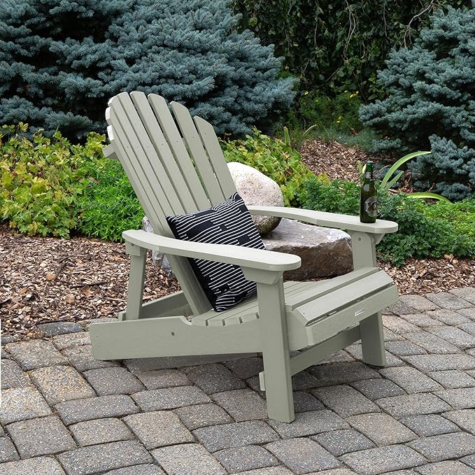Highwood Hamilton Folding and Reclining King Size Adirondack Chair, Eucalyptus