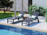 SUNLEI Lounge Chair for Outside Set of 4, Patio Chaise Lounge Outdoor w/ 5-Position Adjustable Backrest - Photo 2