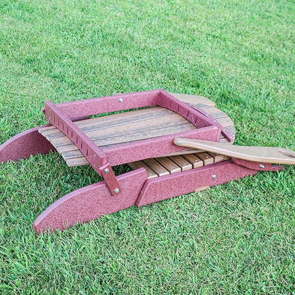 Furniture Barn USA Poly Folding Adirondack Chair with Smart Phone Holder, Walnut and Cherrywood