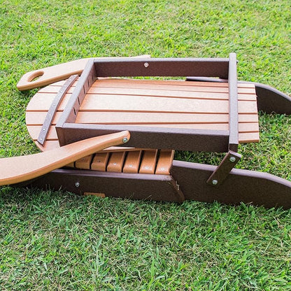 Furniture Barn USA Poly Folding Adirondack Chair, Cedar and Tudor Brown