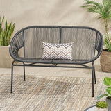GDFStudio Patio Loveseat All-Weather Rattan 2 Seater Sofa Outdoor Patio Furniture Set for Balcony Poolside Backyard - Photo 1
