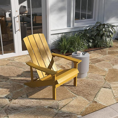 Taylor & Logan Charlestown All-Weather Poly Resin Wood Adirondack Chair in Yellow