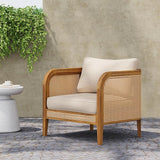 Christopher Knight Home Tilden Bohemian Acacia Wood Patio Accent Chairs, Wicker Lounge Chair Outdoor - Photo 5