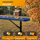 Heavy-Duty Outdoor Metal Bench, Thermoplastic-Coated, Inground, Weatherproof, Commercial-Grade for Parks, Gardens - Photo 6