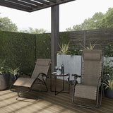 Lavish Home Zero Gravity Lounge Chairs- Set of 2- Gray Folding Anti-Gravity Recliners- Side Table - Photo 1