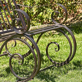 Zaer Ltd. Outdoor Metal Rocking Arm Chair/Bench (Arm Chair, Bronze) - Photo 5