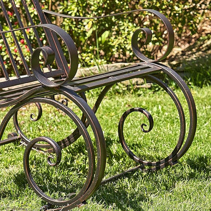 Zaer Ltd. Outdoor Metal Rocking Arm Chair/Bench (Arm Chair, Bronze)
