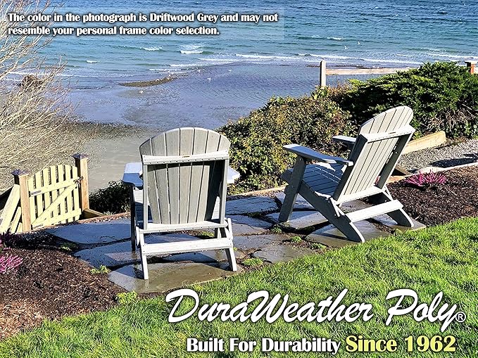 DuraWeather Poly® Classic King Size Folding Adirondack Chair (Charcoal Grey)