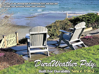 DuraWeather Poly® Classic King Size Folding Adirondack Chair (Charcoal Grey)