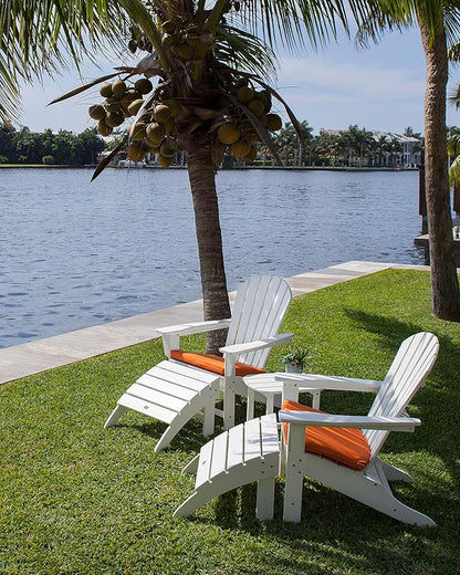 POLYWOOD South Beach 5-Piece Adirondack Chair Set with Side Table & Ottomans