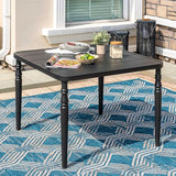 NUU GARDEN Outdoor 37” Dining Table, Square Metal Dining Table with Umbrella Hole - Photo 8