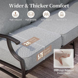 Metal Patio Sofa with 5.75" Extra Thick Waterproof Cushion - Photo 5