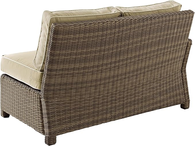 Crosley Furniture Bradenton Outdoor Sectional Left Side Loveseat, 2-Person Wicker Patio Couch for Deck - Photo 4