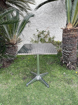 BTEXPERT Indoor Outdoor 23.75" Square Restaurant Table for Patio Stainless Steel Silver Aluminum Furniture with Base - Photo 9