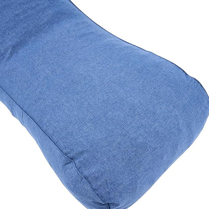 Christopher Knight Home Morton Outdoor Bean Bag Chair, Fabric Bean Bag Chair for Adults and Kids, Indoor/Outdoor Sun Lounger with Headrest, Patio Chaise Lounge Chair, Navy Blue