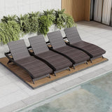 Nestl Chaise Lounge Chair Outdoor Set of 4, Wicker Patio Lounge Chair, Outdoor Lounge Chair with Reclining Backrest - Photo 1