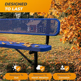 Heavy-Duty Outdoor Metal Bench, Thermoplastic-Coated, Inground, Weatherproof, Commercial-Grade for Parks, Gardens - Photo 6