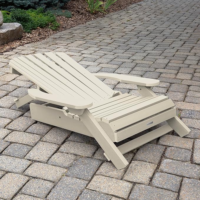 highwood Hamilton Folding and Reclining King Size Adirondack Chair, Whitewash