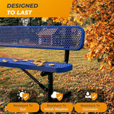 Heavy-Duty Outdoor Metal Bench, Thermoplastic-Coated, Portable, Weatherproof, Commercial-Grade for Parks, Gardens - Photo 7