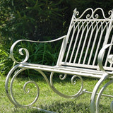 Zaer Ltd. Outdoor Metal Rocking Arm Chair/Bench (Bench, Antique White) - Photo 3