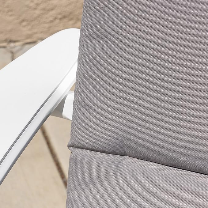 Christopher Knight Home Amenda Outdoor Acacia Wood Folding Adirondack Chairs with Cushions (Set of 2), Gray, White + Grey