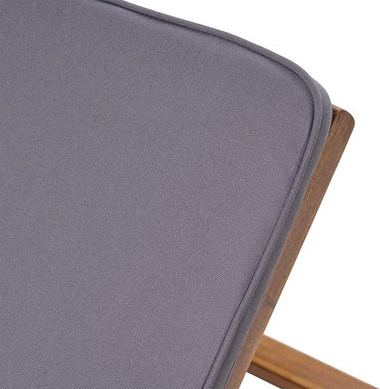 Great Deal Furniture Yvette Outdoor Acacia Wood Chaise Lounge and Cushion Set, Teak and Dark Gray, (309789)