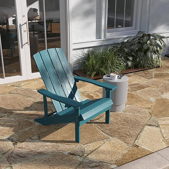 Taylor & Logan Charlestown All-Weather Poly Resin Wood Adirondack Chair in Sea Foam